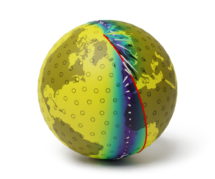 Euclidean process on sphere